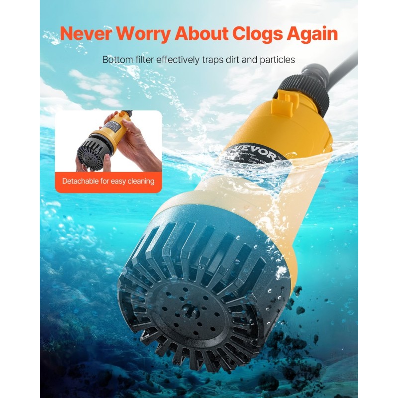 Akkukäyttöinen uppopumppu 20 V akuilla yhteensopiva harjaton moottori 33 l/min 20 m