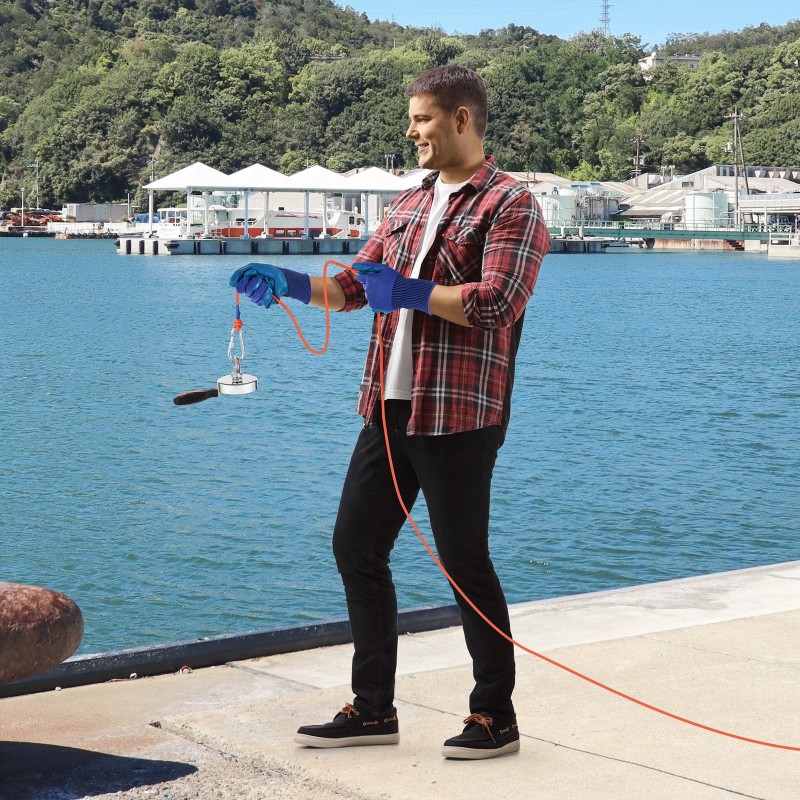 Neodyymikalastusmagneetti 454 kg vetovoima halkaisija 90 mm korkeus 18 mm ruosteenkestävä runko