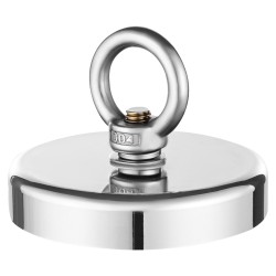 Neodyymikalastusmagneetti 454 kg vetovoima halkaisija 90 mm korkeus 18 mm ruosteenkestävä runko