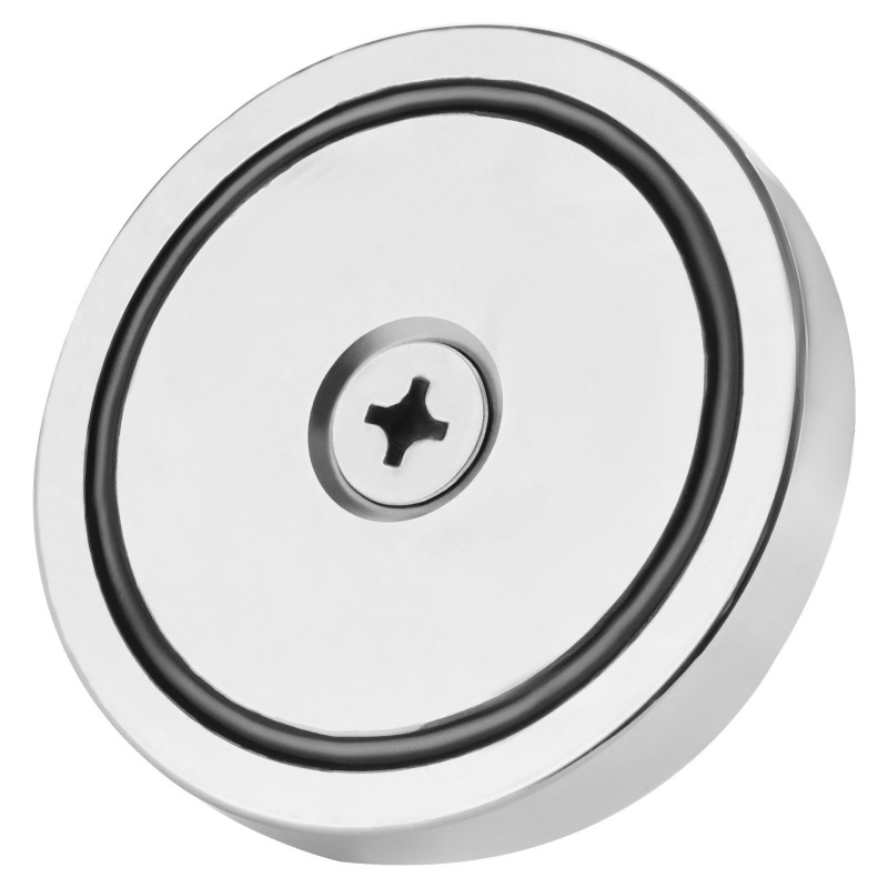 Neodyymikalastusmagneetti 454 kg vetovoima halkaisija 90 mm korkeus 18 mm ruosteenkestävä runko