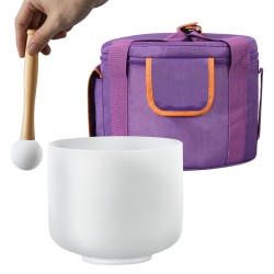 Kristallilaulukulho 8-tuumainen 99,99% puhdasta kristallia F-sävel sydänchakralle