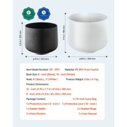 Kristalliset sointukulhot 99,99-prosenttinen puhdas kristalli 8- ja 10-tuumaiset jooga- ja meditaatiokäyttöön