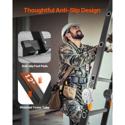 Taittotikas vahvistetusta alumiinista seitsemän eri kokoonpanoa 4,7-metrinen