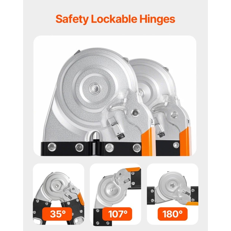 Taitettava alumiinitikas 3,7 metrin korkeus 149,7 kg kantavuus seitsemään asentoon muunneltava
