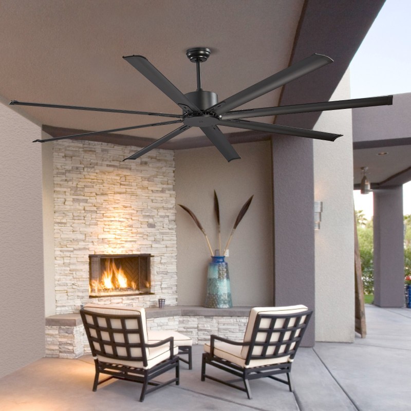 Kattotuuletin 213 cm alumiinilavoilla 8 lapaa sisä- ja ulkokäyttöön käännettävä DC-moottori