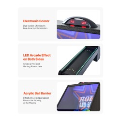 Skeeball-pöytä 9-jalkainen MDF-runko PVC-pintalaminaatti LED-pistelaskuri 4 pelipalloa kotiin