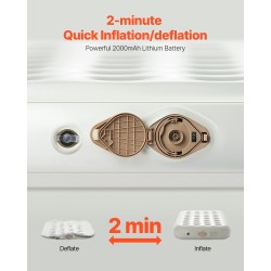 Yhden hengen ilmapatja metallikehyksellä sisäänrakennetulla pumpulla PVC-muovi ja polyesterikangas 1880x990x225 mm