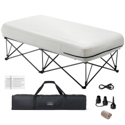 Yhden hengen ilmapatja metallikehyksellä sisäänrakennetulla pumpulla PVC-muovi ja polyesterikangas 1880x990x225 mm