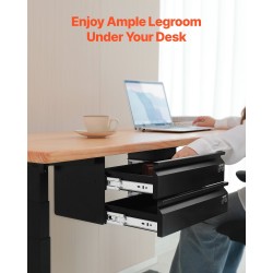 Ulosvedettävä kaksitasoinen laatikko pöydän alle Q235 teräsrunko musta 400 mm