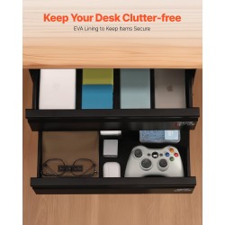 Ulosvedettävä kaksitasoinen laatikko pöydän alle Q235 teräsrunko musta 400 mm