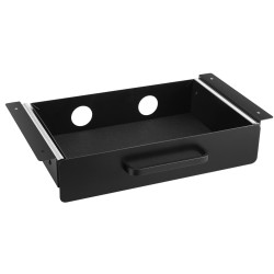 Ulosvedettävä pöydän alle asennettava 13 tuuman musta teräslaatikko