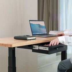 Ulosvedettävä pöydän alle asennettava 13 tuuman musta teräslaatikko