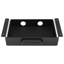 Ulosvedettävä pöydän alle asennettava 13 tuuman musta teräslaatikko