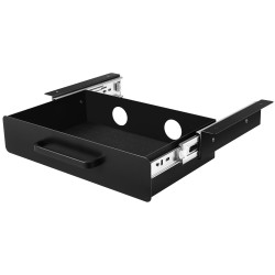 Ulosvedettävä pöydän alle asennettava 13 tuuman musta teräslaatikko