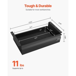 Pöydänaluslaatikko 16-tuumainen Q235-teräs musta EVA-sisävuori kiinnitettävä