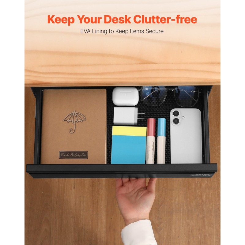 Pöydänaluslaatikko 16-tuumainen Q235-teräs musta EVA-sisävuori kiinnitettävä