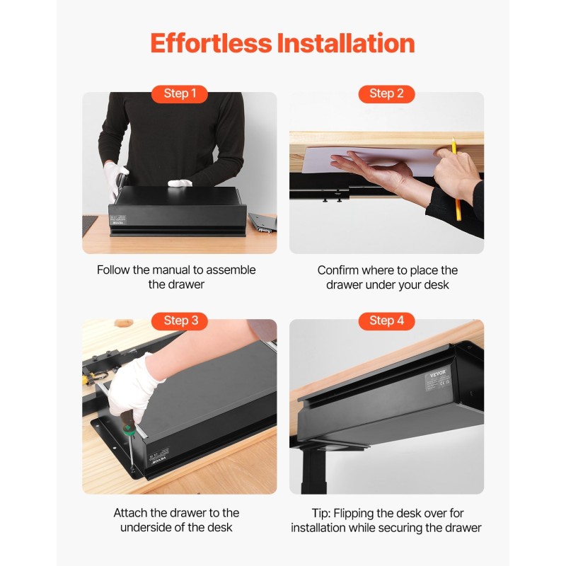 Pöydänaluslaatikko 16-tuumainen Q235-teräs musta EVA-sisävuori kiinnitettävä