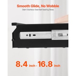 Pöydän alle asennettava teräs ja MDF vetolaatikko 680 mm yksitasoinen musta