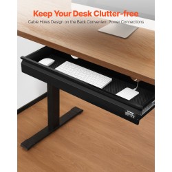 Pöydän alle asennettava teräs ja MDF vetolaatikko 680 mm yksitasoinen musta