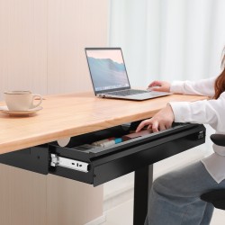 Pöydän alle asennettava teräs ja MDF vetolaatikko 680 mm yksitasoinen musta