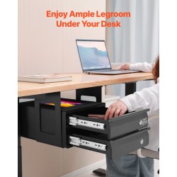 Liukulasikotelo pöydän alle asennettava 13-tuumainen Q235-teräs 2-kerroksinen lukittava musta