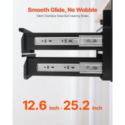 Liukulasikotelo pöydän alle asennettava 13-tuumainen Q235-teräs 2-kerroksinen lukittava musta