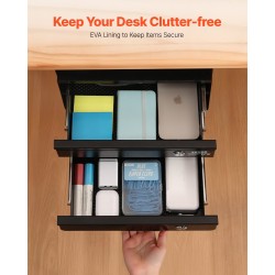 Liukulasikotelo pöydän alle asennettava 13-tuumainen Q235-teräs 2-kerroksinen lukittava musta