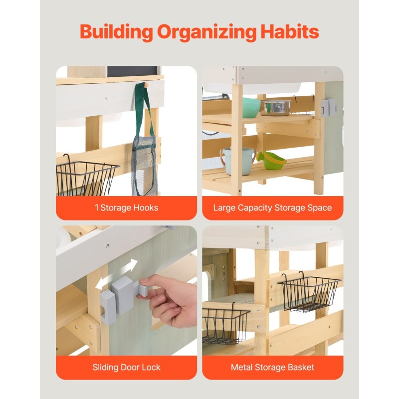 Mutakeittiö seetripuusta ulkoleikkeihin lapsille säänkestävä ulkomaali