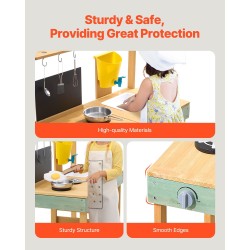 Puinen mutakeittiö seetripuusta ulkokäyttöön 76 cm leveä 91 cm korkea