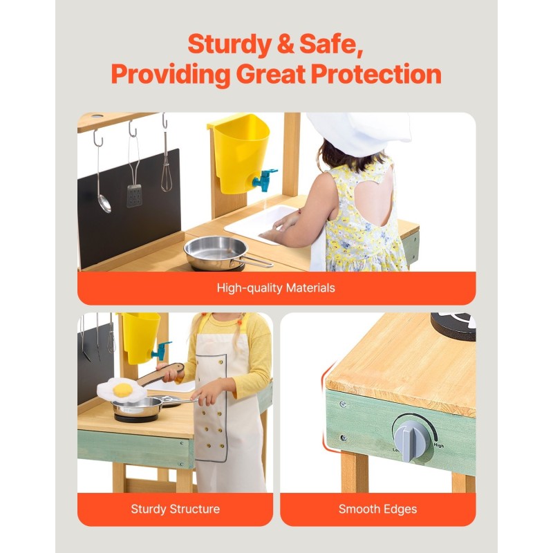 Puinen mutakeittiö seetripuusta ulkokäyttöön 76 cm leveä 91 cm korkea