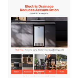 Työtason alle asennettava jääpalakone 36 kg vuorokaudessa 22 mm neliöpalat