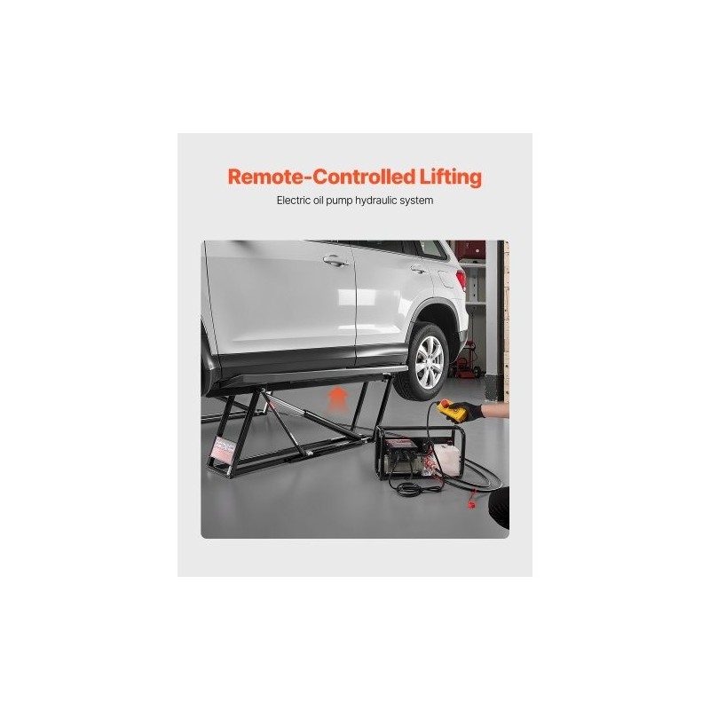 Siirrettävä sähköhydraulinen autonostin 2267,9 kg nostokorkeus 29,8 tuumaa hiilirakenneteräs kaukosäätimellä