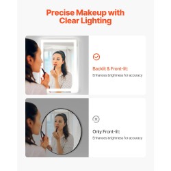 LED-kylpyhuonepeili 50 x 70 cm epoksihartsi alumiinitausta portaaton himmennys 3 värilämpötilaa huurteenesto