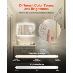 Seinään kiinnitettävä LED-kylpyhuonepeili epoksipinnoite alumiinitaustalevy 700x1000 mm 3 värilämpötilaa portaattomasti