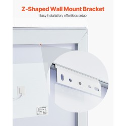 Seinään kiinnitettävä LED-kylpyhuonepeili epoksipinnoite alumiinitaustalevy 700x1000 mm 3 värilämpötilaa portaattomasti