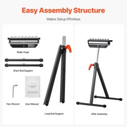 Rullatuki teräsrunko kolmitoiminen rullapää säädettävä korkeus 680–1079 mm 136 kg