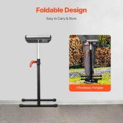 Kokoontaitettava teräsrullarunko puutöihin korkeussäädettävä 680–1079 mm 61 kg kantavuus