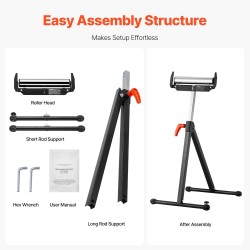 Taittuva teräsrullatuki 113 kg kantavuus säädettävä korkeus 685–1092 mm 2 kpl