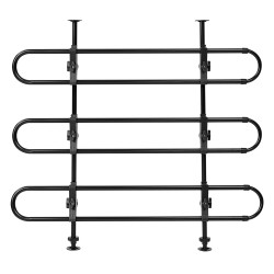 Koiraverkko autoon säädettävä teräsrunko musta yleismallinen tavaratilaan