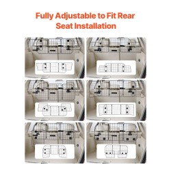 Koiraverkko autoon teräsrunko säädettävä leveys jopa 1565 millimetriä poraamaton asennus