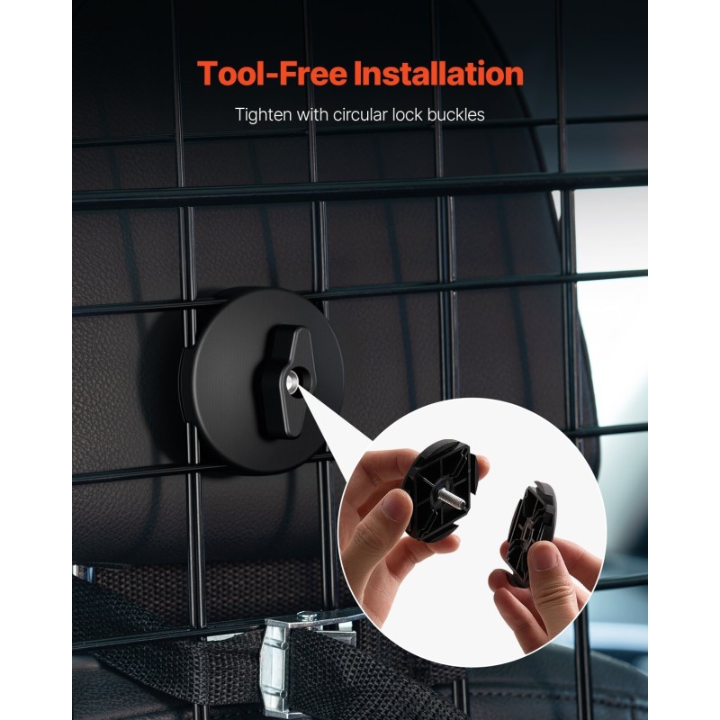 Auton koiraverkko vahva teräs säädettävä leveys 968–1685 mm takapenkin niskatukiin