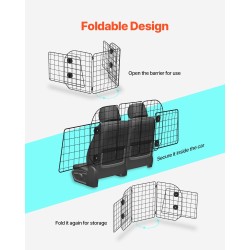 Koiran autoverkko teräsrunko säädettävä enintään 1524 mm poraamaton kiinnitys niskatukiin