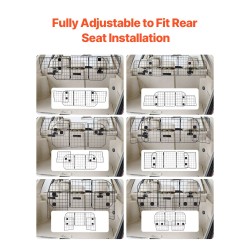Koiran autoverkko teräsrunko säädettävä enintään 1524 mm poraamaton kiinnitys niskatukiin