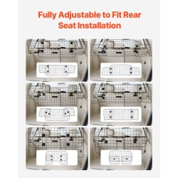Koiraverkko autoon teräsrunko säädettävä leveys 1539 mm niskatukiin kiinnitys