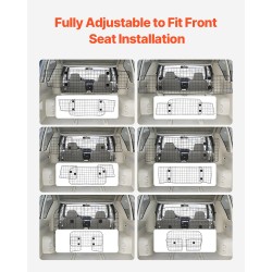 Koiraverkko autoon säädettävä 1539 mm teräsrunko yleismallinen poraton asennus