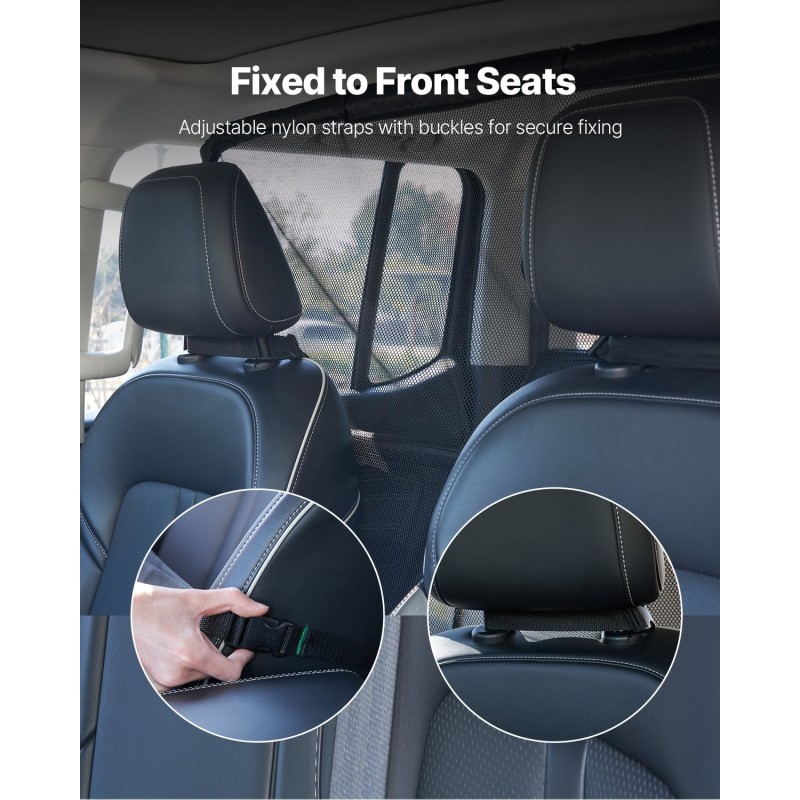 Auton koiraverkko teräsrunko paksu polyesterikangas 1415×810 mm