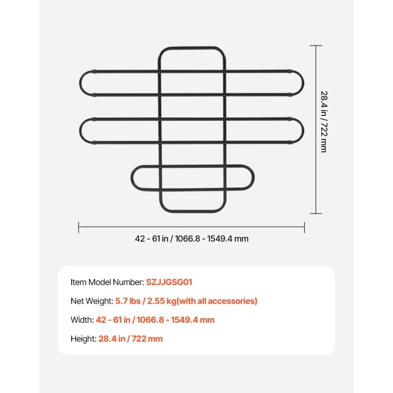 Koiraverkko autoon säädettävä leveys teräsrunko poraamaton asennus