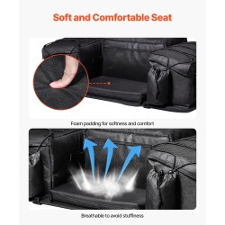 Mönkijän takasäilytyslaukku 50 l 600D Oxford-kangas musta pehmustettu istuintyyny