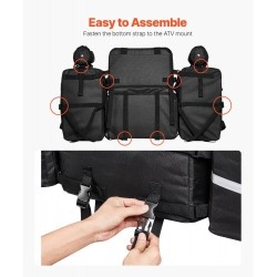 Mönkijän takalaukku takatelineelle 70 L musta 600D Oxford kangas eristetty 16 L