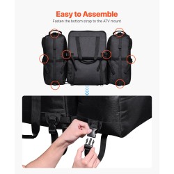 ATV-takatelineen säilytyslaukku 74 l 600D Oxford kangas musta